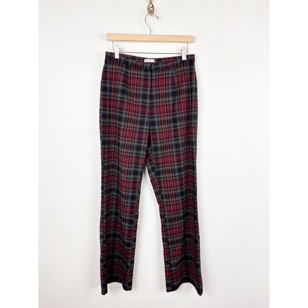 VTG 90s Carolina Blues Red Plaid Straight Leg Pants Sz 28